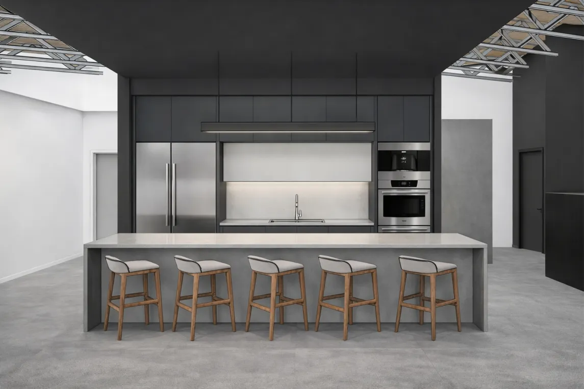 ME Lab Studio open work area with exposed structure and modern detailing