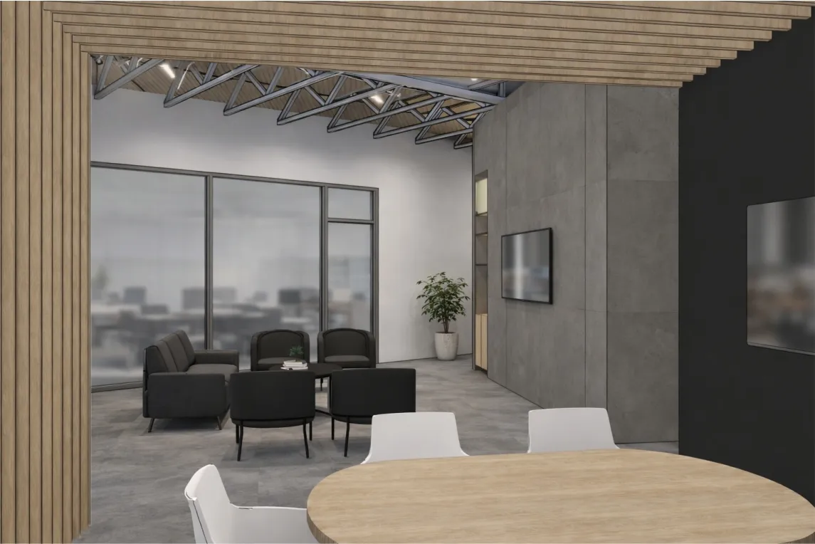 ME Lab Studio integrated display kitchen and presentation zone