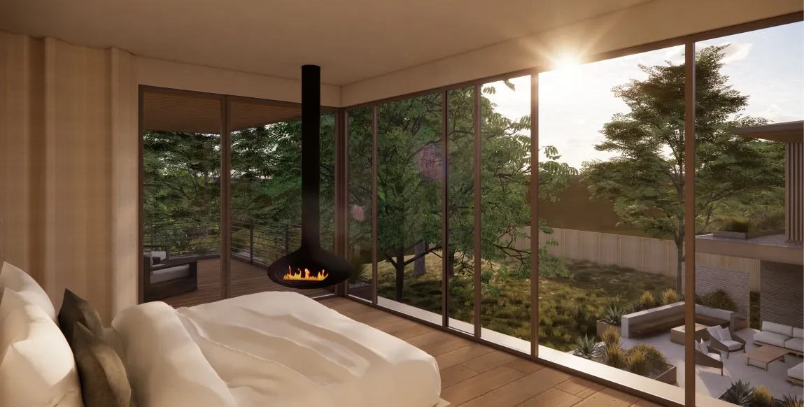 Memorial Residence engineered composite facade and glazing detail